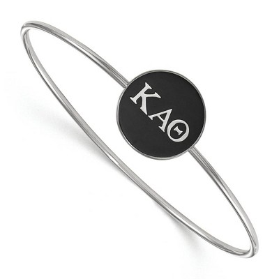Black Bow Jewelry Sterling Silver Kappa Alpha Theta Greek Life Bangle Bracelet 8 Inch