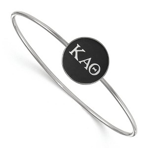 Black Bow Jewelry Sterling Silver Kappa Alpha Theta Greek Life Bangle Bracelet 8 Inch - 1 of 3