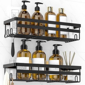 Aoibox 2-Pack Adhesive Hanging Shower Shelf - Bathroom Organizer & Storage, No Drill Stainless Steel Shelves for Home Decor & Bath Accessories - 1 of 4