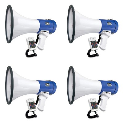  Nippon America Rechargeable Megaphone Speaker w/ Built In Siren, 50 Watts (4 Pack) 