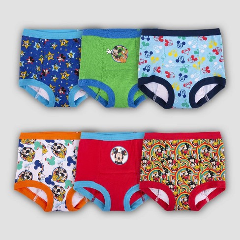 Disney Mickey Mouse Boys Underwear Briefs 6-pack