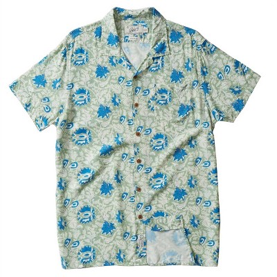 Men's Men Vintage Hawaiian Batik Print Shirt - Grayers