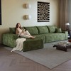 135 Inch Gray Plush Corduroy Fabric Cloud Sectional Couch with L-Shape Chaise Modern Modular Sofa for Living Room Apartment - 2 of 4