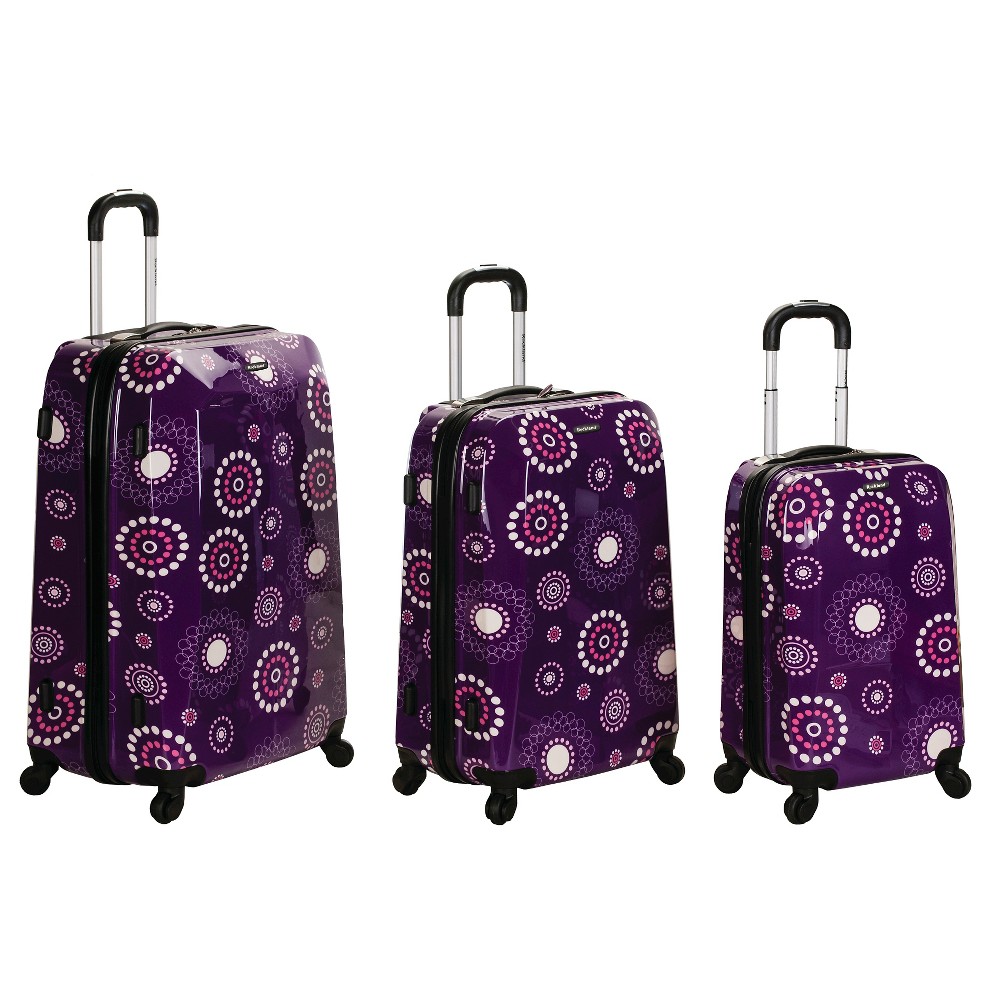 UPC 675478150214 product image for Rockland Vision 3pc Polycarbonate/ABS Spinner Luggage Set - Purple Pearl, Purple | upcitemdb.com