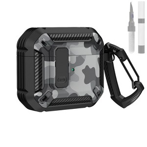 HTUTWOO Apple AirPods 3 Case Cover Solid Armor Series Cool Shockproof Protective Case with Keychain - 1 of 4