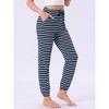 INSPIRE CHIC Womens Cotton Pajamas Drawstring Elastic Waist Striped Pants with Pockets - 2 of 4