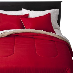 Reversible Microfiber Comforter - Room Essentials , Size: Twin/Twin Extra Long, Red&Tan