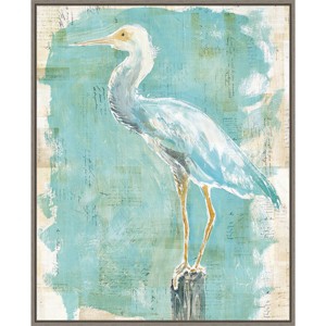 23" x 28" Coastal Egret II by Sue Schlabach Framed Canvas Wall Art Print - Amanti Art: Modern Style, Polystyrene Frame, Lithograph Medium - 1 of 4