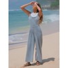 EXLURA Overalls Women Loose Fit Denim Bib Baggy Overall Jumpsuit Straight Wide Leg Adjustable Jean Pants Fashion - 3 of 4