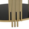Kumasinova 31.5" Round Tempered Glass Coffee Table with Golden Metal Frame,2-Tier Luxury Center Table for Living Room,120lbs Max,Black - 4 of 4