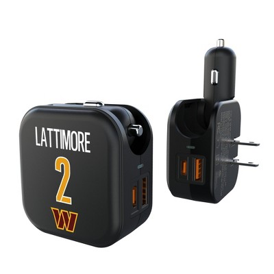 NFL Washington Commanders Players Game Tactic 18-Watt 2 in 1 USB A/C Charger