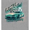 Car Fanatic Electric Fast Teal Sports Car Adult Long Sleeve Hoodie - 2 of 2