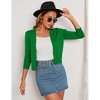 BLUEMING Womens Soft Knit Sweater Cardigan Bracelet Sleeve Open Front Cardigan Above Hip Length Cardigan - 2 of 4