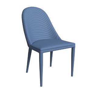 LeisureMod Seville Modern Dining Chair – Armless Upholstered Leather with Metal Legs, Contemporary Kitchen & Dining Room Accent Chair - 1 of 4