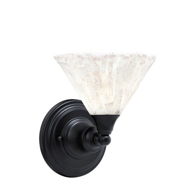 Toltec Lighting Any 1 - Light Sconce in  Matte Black with 7" Italian Ice Shade