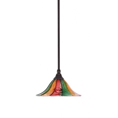 Toltec Lighting Any 1 - Light Pendant in  Dark Granite with 10" Mardi Gras Shade