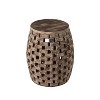 Balkene Home Maya Oval Rustic Garden Stool Wood Outdoor Seating & End Table Portable Adaptable Outdoor Furniture - Seasoned Patina Finish - 4 of 4