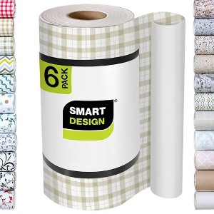 Smart Design Set of 6 12"x10ft Bonded Grip Shelf Liner Khaki Plaid: Non-Adhesive Drawer & Shelf Liners, Classic Pattern - 1 of 4