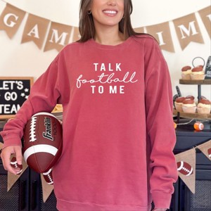 Simply Sage Market Talk Football To Me Garment Dyed Sweatshirt - 1 of 4