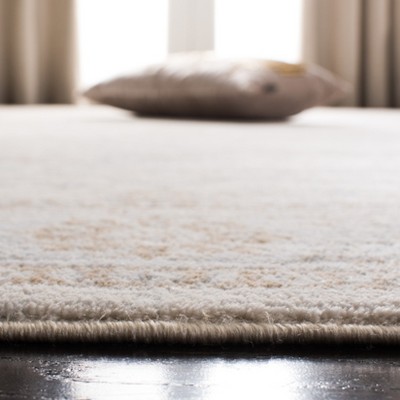 Isabella Cream Beige Hand-Knotted Square Synthetic Rug 4'x4'