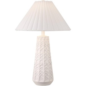 Possini Euro Design Cayon 30 1/2" Tall Large Modern Coastal End Table Lamp White Single Pleated Shade Living Room Bedroom Bedside Nightstand House - 1 of 4
