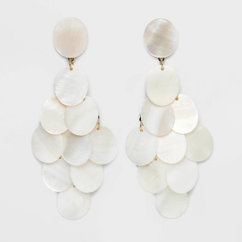 Mother of deals pearl chandelier earrings