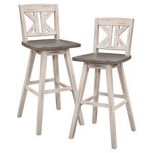 Amsonia K-back Bar Height Dining Swivel Chair in White (Set of 2) - Lexicon - 1 of 4