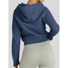 Women's Hoodies Sweatshirt Casual Zip Up Trendy Cropped Hoodie Jackets For Fall - 2 of 3