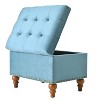 CAVINAS Modern Pull-Open Top Square Ottoman Bench with Storage,Velvet Button Tufted Ottoman for Living Room,Bedroom - 3 of 4