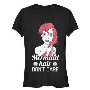 Juniors Womens The Little Mermaid Ariel Mermaid Don't Care T-Shirt