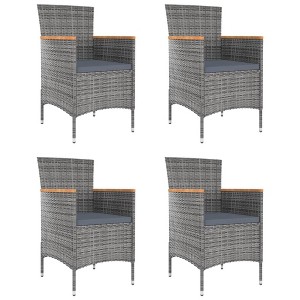 vidaXL Patio Dining Chairs 4 pcs Poly Rattan Gray - 1 of 4