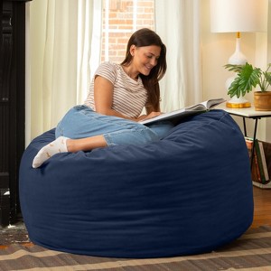 Jaxx 4 Foot Saxx - Large Round Bean Bag Chair for Adults - Lush Velvet - 1 of 4