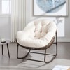 VisioGear Outdoor Rattan Rocking Chair, Padded Cushion Rocker Recliner Chair Outdoor for Front Porch, Living Room, White, 43.7"*37.2"*31.5" - 2 of 4