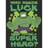 Women's Marvel St. Patrick's Day Hulk Who Needs Luck T-Shirt - 2 of 4