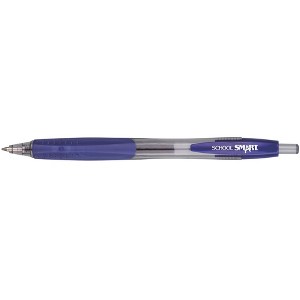 School Smart Retractable Gel Pens with Grip, Blue Ink, Pack of 12 - 1 of 4