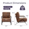 Syemin Accent Chairs Modern Upholstered Living Room Chair Comfy Reading Chair Vanity Chair Wood Armrests Single Sofa Chair, Brown, 28.3"*34.4"*35.4" - 3 of 4