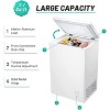 R.W.FLAME  2.7 Cu. ft Chest Freezer, Adjustable Temperature (-4℉ to 6.8℉), Removable Basket, Defrost Drain, Power Saving, White, Compact, Top-Open - 3 of 4