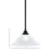 Toltec Lighting Any 1 - Light Pendant in  Matte Black with 16" White Marble  Shade - 2 of 2