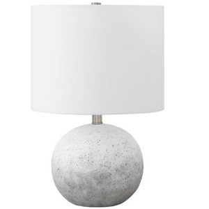 Monarch Specialties Lighting 20inchH Table Lamp Grey Concrete Ivory / Cream Shade Contemporary - 1 of 4