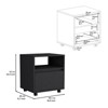 TIRAMISUBEST Nightstand with 1 Drawer, Caster Wheels, Buffet Cabinet for Mobile Bedroom Storage - 3 of 4