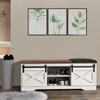 47" Farmhouse Storage Bench, White Shoe Bench With Cushioned Seat - 3 of 4