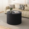 Nesting Coffee Table Set of 2 with Honeycomb Design, Modern Round Drum Tables for Living Room and Bedroom - 3 of 4