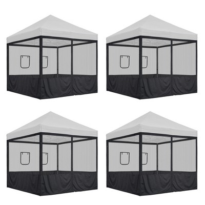 InstaHibit  16 Pcs 10 ft Pop Up Canopy Tent Half Mesh Sidewall with Window Party Canopy