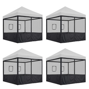 InstaHibit  16 Pcs 10 ft Pop Up Canopy Tent Half Mesh Sidewall with Window Party Canopy - 1 of 4