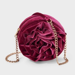 Girls' Holiday Velvet Crossbody Bag - Cat & Jack™ Red - 1 of 4