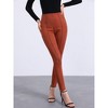 INSPIRE CHIC Women's Faux Suede High Waisted Elastic Slim Casual Leggings Pants - 2 of 4
