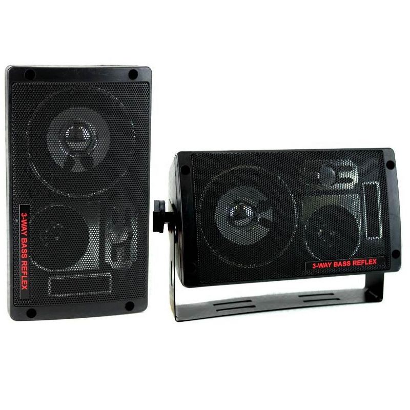 PYRAMID 2060 600W 3-Way Car Audio Mini Box Speakers Stereo Indoor System, 2 of 7