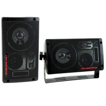 Pyramid 2060 300W 3-Way Car Audio Mini Box Speakers Indoor Stereo System (Pair)