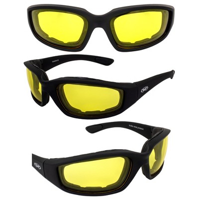 Global Vision Eyewear Kickback 24 Safety Motorcycle Glasses With Yellow ...