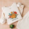 Simply Sage Market Vintage Soul Flowers Lightweight Garment Dyed Sweatshirt - M - Ivory - 3 of 4